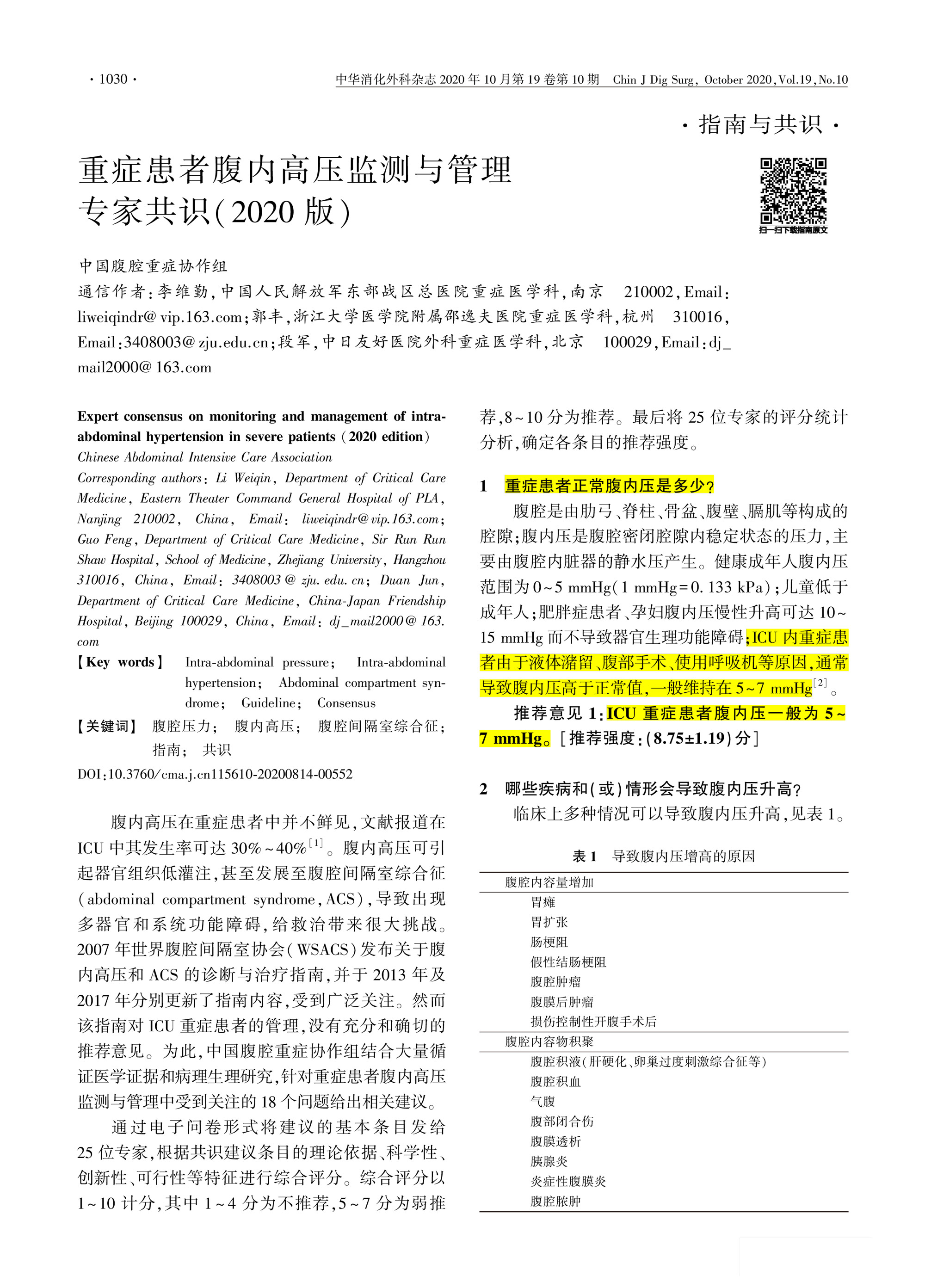 2020-重症患者腹内高压监测与管理专家共识-1.jpg